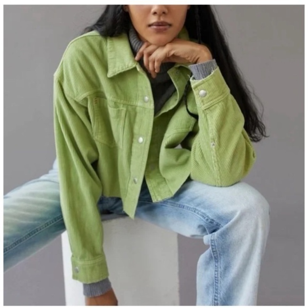 BDG Urban Outfitters Women's Green Corduroy Brooklyn Cropped Jacket GUC XS#1104